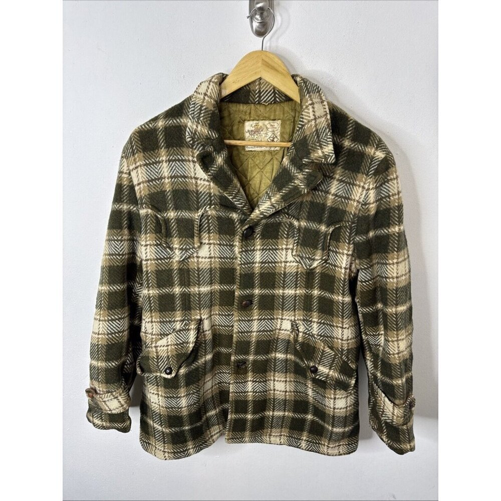 Vintage Diamond SK Brand Ranchwear Men S Wool‎ Plaid Jacket Lined Western